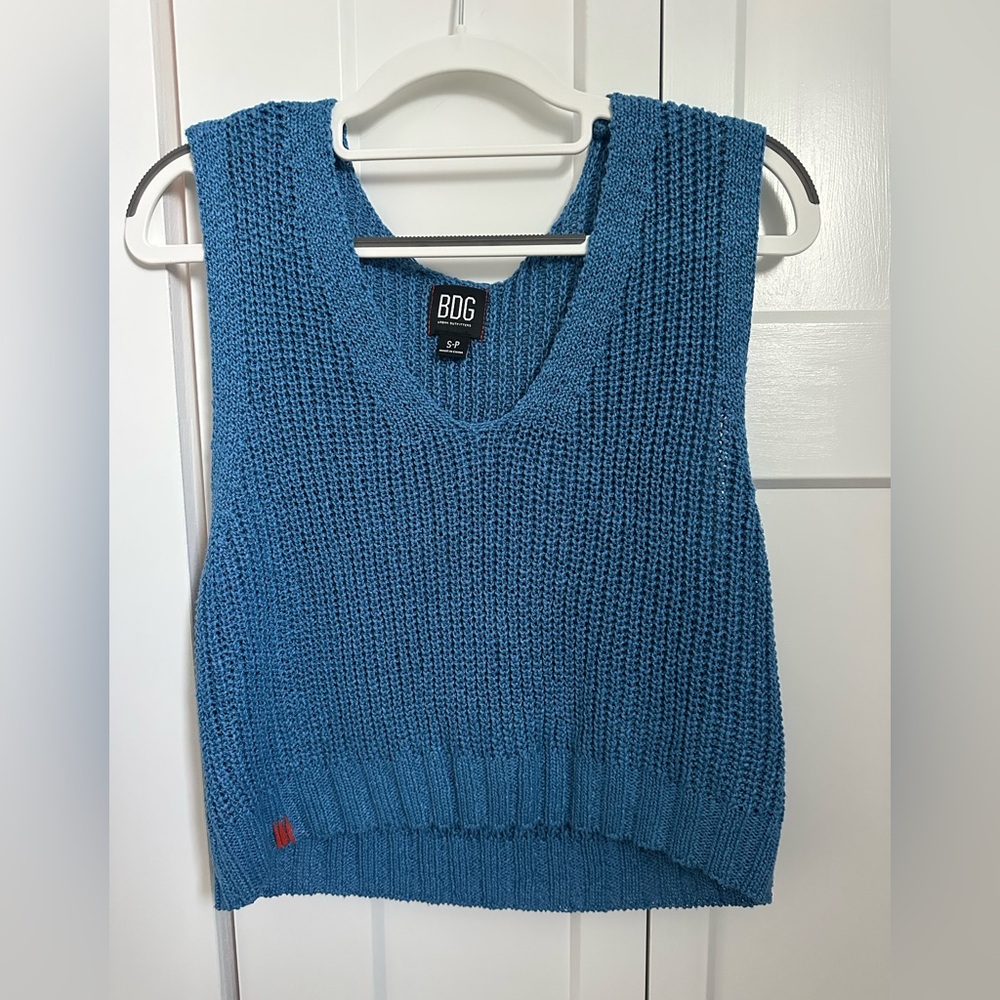 Urban Outfitters BDG Blue V-Neck Sweater Vest